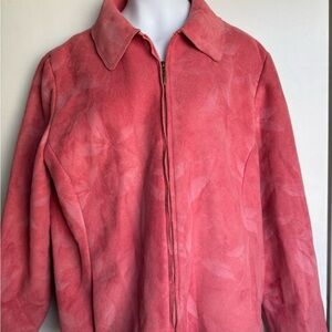 Alfred Dunner Pink Faux Suede Jacket